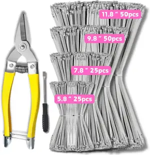 Robuste Metall-Kabelbinder (mit Krawattenschneider), 4 Größen von 30 cm, 24 cm, 