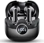 Adaptive Hybride Aktive Geräuschunterdrückung Kopfhörer Kabellos Bluetooth, 2026 Bluetooth 5.4 Kopfhörer mit -45 dB ANC Noise Cancelling, In Ear Kopfhörer mit 6-Mic KI Klarer Anruf, IP7, 40H Spielzeit