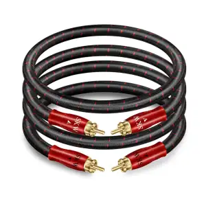 SKW Cinch Audio Kabel, OFC Kupfer - Dual geschirmt 2 x Cinch zu 2 x Cinch Kabel 