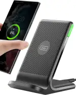 INIU Wireless Charger Stand, 15W Induktive Ladestation Schnelles Kabelloses Ladegerät Handy Ständ...