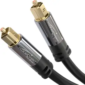 KabelDirekt – Optisches Audiokabel, TOSLINK Kabel – 1m kurz (digitales Audio Kab