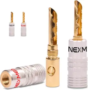 NEXMEX Hohl Bananenstecker 4mm - 4 Stück Stecker als Set - Hohl Steckverbinder 2
