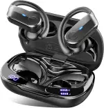 Ordtop Bluetooth 5.4 Kopfhörer Sport, 70H In Ear Kopfhörer Bluetooth mit 4 Noise Cancelling Mics, 2026 IPX8 Wasserdicht Ohrhörer, HiFi Stereo Tiefer Bass Kabellose Kopfhörer mit Ohrhaken, LED-Anzeige