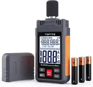 Dezibel Messgerät, TopTes TS-501B Schallpegelmesser mit 2,24-Zoll-LCD-Bildschirm