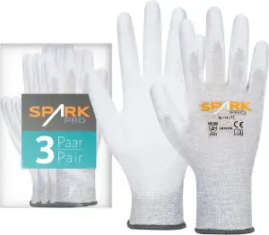 ACE Spark Pro Antistatik-Handschuh - 3 Paar Schutz-Handschuhe für PC & Elektroni