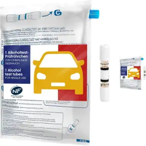 ACE Einmal-Alkoholtester mit NF-Zertifikat - 2x Einweg-Promilletester für Frankr