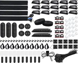 SOULWIT Kabelmanagement Kit, 4 Kabelschläuche, 7 Silikon Kabelhalter, 20+2 Kabel