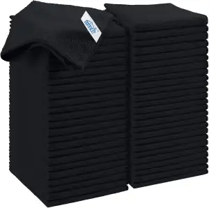 HOMEXCEL Schwarz Mikrofasertücher 50 Stück, Wiederverwendbare Küchen-Mikrofaser-