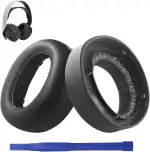 1 Paar PS5 Headset Ohrpolster für Sony PS5 Pulse 3D, Professionelle PU-Leder Ersatz Ohrpolster aus Memory-Schaumstoff für mehr Komfort und Langlebigkeit, Schwarz