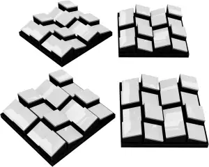 4er-Pack – Schalldiffusor Akustikpaneele | Nahtloses Erscheinungsbild | 3D-Mosai