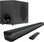 GarageRock Soundbar mit Subwoofer für Fernseher, 110W Heimkino Soundsystem mit Deep Bass&Auto Volume Boost&3 EQ Modi, Bluetooth 5.3/ARC/Opt/AUX, Surround Sound System für Fernseher/PC/Projector, 1 Set