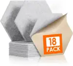 Rdutuok 18 Stück Selbstklebend Akustik Panel,30x26x1cm Hexagon Akustik Absorber Schallschutzplatten Akustikpaneele Wand für Tonstudio, Büro,Studio und Wanddekoration,Silbergrau