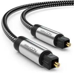 deleyCON 0,5m Toslink Kabel Optisches Digital Audio Kabel mit Metallstecker & Ny