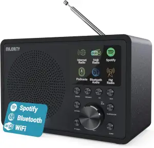 MAJORITY Touro Internetradio WLAN | DAB+ Radio mit Bluetooth | DAB Plus Radio Küchenradio | Internet WLAN mit DSP Lautsprecher | Digitalradio | Frontier Oktiv App-Steuerung