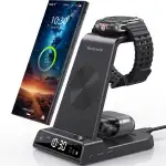 Wireless Charger für Samsung Ladestation für Galaxy S25 Ultra, Induktive Ladestation für Samsung Galaxy Watch Ultra/8/7/6, Kabelloses Ladegerät für Galaxy S24 Z Fold 6/Z Flip 6, Galaxy Buds