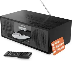 DAB Radio mit CD Player und Bluetooth | 60W Stereoanlage | Kompaktanlage mit USB