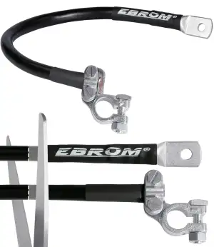 EBROM Batteriekabel Massekabel mit Polklemme (-) Anschluss links 50 mm² schwarz,