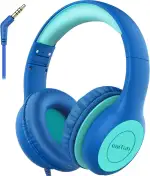 EarFun Kinder Kopfhörer, Kopfhörer Kinder mit Kabel, 85dB Lautstärkenbegrenzer, Audio-Sharing, Faltbare, Einstellbar, Stereo Sound, Over Ear Kinderkopfhörer für Schule / Tablet / PC, Blau