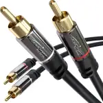 KabelDirekt – 1m – Cinch Kabel, Stereo Audio Kabel, 2 x 2 Cinch, bruchfest – in Deutschland entwi...