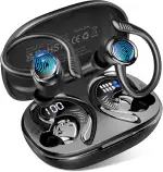 Bluetooth 5.4 Kopfhörer Sport, 6D Stereo In Ear Kopfhörer Kabellos Bluetooth mit 4 ENC Mic/50H No...