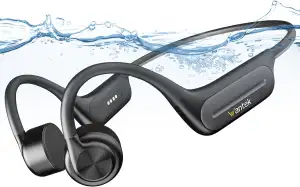 Wantek Knochenschall Kopfhörer Bluetooth 5.3,Open Ear Schwimmen Kopfhörer Eingebaute 32GB Speicher MP3,Kabellos Sport Kopfhörer IP68 Wasserdicht für Läuft Radfahren Trainieren Wandern Schwimmen