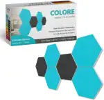 platino24 Akustikpaneele 6 Elemente Colore Waben Ø 30 cm Anthrazit + Türkis I Schallabsorber aus Basotect G+ mit Akustikfilz I Schalldämmung Wand & Decke I Akustikelemente Wandpaneel