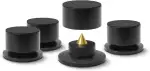 Dynavox BA-4 Highend Absorber 4er-Set, höhenverstellbare Lautsprecher Entkoppler mit Spikes aus Messing, Resonanzdämpfung für Boxen und HiFi-Geräte, Aluminium-Gehäuse, schwarz