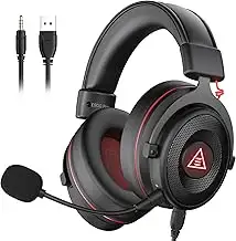 EKSA Gaming Headset, 7.1 Surround Sound PC Headset mit Noise Cancelling Mikrofon