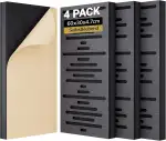 TONOR Holzfurnier Akustikpaneele Selbstklebend, 4 Stück 60 x30x4,7cm Akustikplatten Wandpaneele Holzoptik, Akustik paneele für Akustische Behandlung und Wanddekoration, Wohnzimmer, Büro, Schwarz