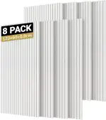 TONOR Groß Akustikpaneele selbstklebend, 8 pack 120x60x0.9 cm(5.76m²) Wandpaneele selbstklebend aus Schallschutzplatten, Wandverkleidung für Akustikplatten und Wanddeko für Studio Büro, Weiß