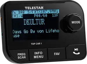 TELESTAR TOP CAR 1 – DAB+ Adapter für Autoradios (FM-Transmitter, Line-Out-Ansch