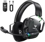 WG4 Gaming Headset Wireless, 2,4G Wireless Gaming Headset mit Mikrofon für PS5, PS4, PC, Switch, Mac, Faltbarer Surround Sound Bluetooth Kopfhörer, Über 45 Stunden Akkulaufzeit