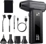 Druckluftspray Alternative, Elektrischer Air Duster mit 200.000 U/min Turbo Gebläse, 10500 mAh Akku Gebläse für PC Reinigung & Tastatur Reinigungsset, LED-Licht, Smart-Display, USB-C