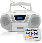 Blaupunkt B 120 tragbarer CD-Player mit Bluetooth | Kassettenrekorder | Hörbuch Funktion | USB | Aux In | PLL UKW Radio | weiß