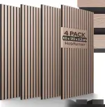 Arebos Akustikpaneele 120x60 cm | Lamellenwand in Holzoptik für Wand & Decke | modernes Wandpanee...