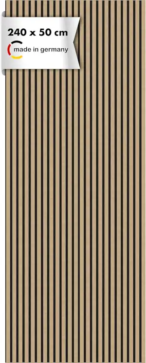 Momento Akustikpaneele Holz 240x50 cm - Made in Germany - Eiche Natur - Wandverk