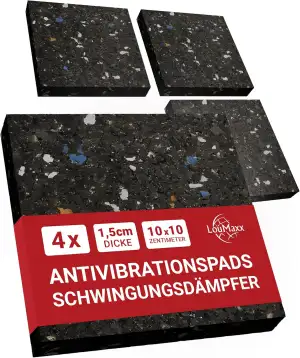 LouMaxx Antirutschmatte Waschmaschine 4er Set 10cmx10cm - Gummimatte – 1,5 cm di