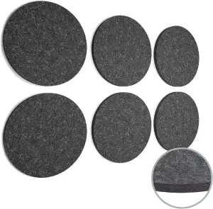 vilz 6er Set Akustikelemente aus recyceltem Filz - rundes Wandpaneel selbstklebe