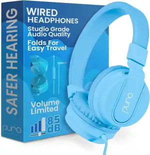 Puro Sound Labs PuroBasic Volume Limiting Wired Headphones for Kids, Boys, Girls