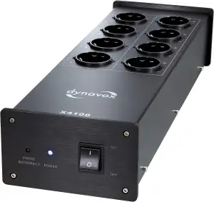 Dynavox HiFi-Netzfilter X4100B, Mehrfach-Steckdose mit 8 Steckplätzen, mit LED-K