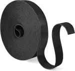 10m Klettband, 20mm Breit Klett Kabelbinder Wiederverschließbar, Frei Zuschneidbar Klettband Kabelbinder Schwarz, Kabel Klettbänder für Garten Oficina Hogar Schnüre Schläuche Kabel-Management usw