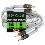 GEARit OFC Lautsprecher kabel 2 x 2,50 mm² 1,8 Meter Audio Kabel 14 AWG CL2 Speaker Cable HiFi Boxkabel 2 Adriges Kabel mit Vergoldeten Bananensteckern Weiß