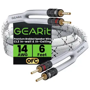GEARit OFC Lautsprecher kabel 2 x 2,50 mm² 1,8 Meter Audio Kabel 14 AWG CL2 Spea