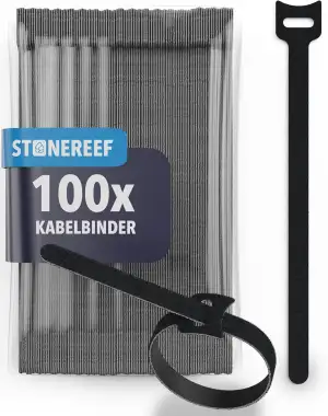 100 Stück Klett-Kabelbinder – 150 x 12 mm – Wiederverwendbare Kabelbinder für Ka
