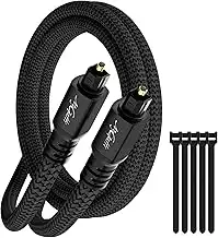 Optisches Audiokabel 2m, Toslink Optical Digital Kabel (Nylon-Geflochten, S/PDIF Verlustfreie Kla...