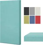 TONOR groß Fiberglas Akustikpaneele, 100x50x4 cm Akustikbild Schallabsorber Wand aus Wanddekoration, Akustikplatten Bilder mit Montagewerkzeugen ohne Bohren für Studio Wohnzimmer Büro, Hellblau