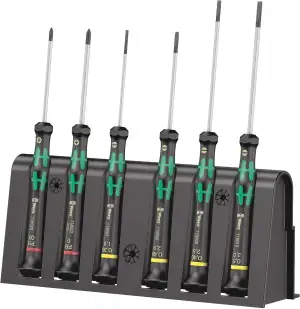 Wera Elektroniker-Schraubendrehersatz 2035/6 A + Rack, 6-teilig, 05118150001