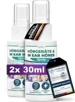 Hörgerätespray entfernt Ohrenschmalz auch bei Kopfhörer, Headset oder In-Ear Ohrstöpsel, Hörgeräte Reinigung Spray, 30ml (2 Flaschen)