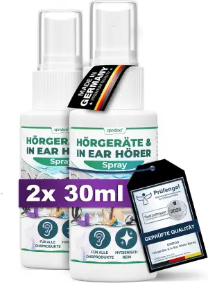 Hörgerätespray entfernt Ohrenschmalz auch bei Kopfhörer, Headset oder In-Ear Ohr