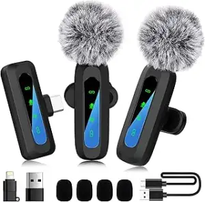 Mini-Lavalier-Mikrofon für Computer PC/Android/iPhone, Kabellos Ansteckmikrofon 